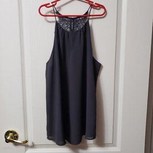 Dark Gray Tank Top Blouse - Naked Zebra